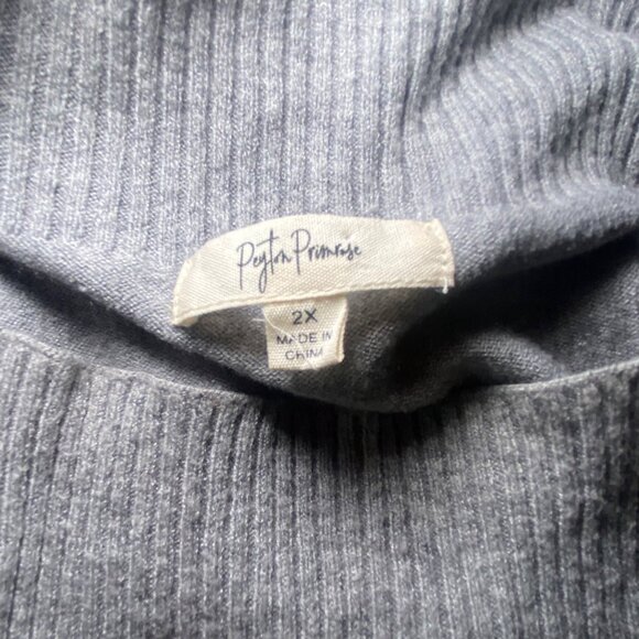 Peyton Primrose Ribbed Knit Sweater 2X Gray - Cozy & Stylish Wardrobe Essential - Picture 3 of 5